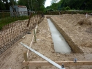 Bewehrung für Fundament, einschalen, betonieren, später Sand auffüllen